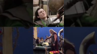 Realidade das cenas Thor e Loki em Ragnarok | Por trás das câmeras. #behindthescenes #shorts #thor