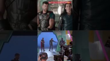 Realidade das cenas Thor e Loki em Ragnarok | Por trás das câmeras. #behindthescenes #shorts #thor