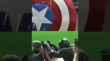 Realidade das cenas Em Capitão América Guerra Civil | #shorts #capitãoamerica #behindthescenes